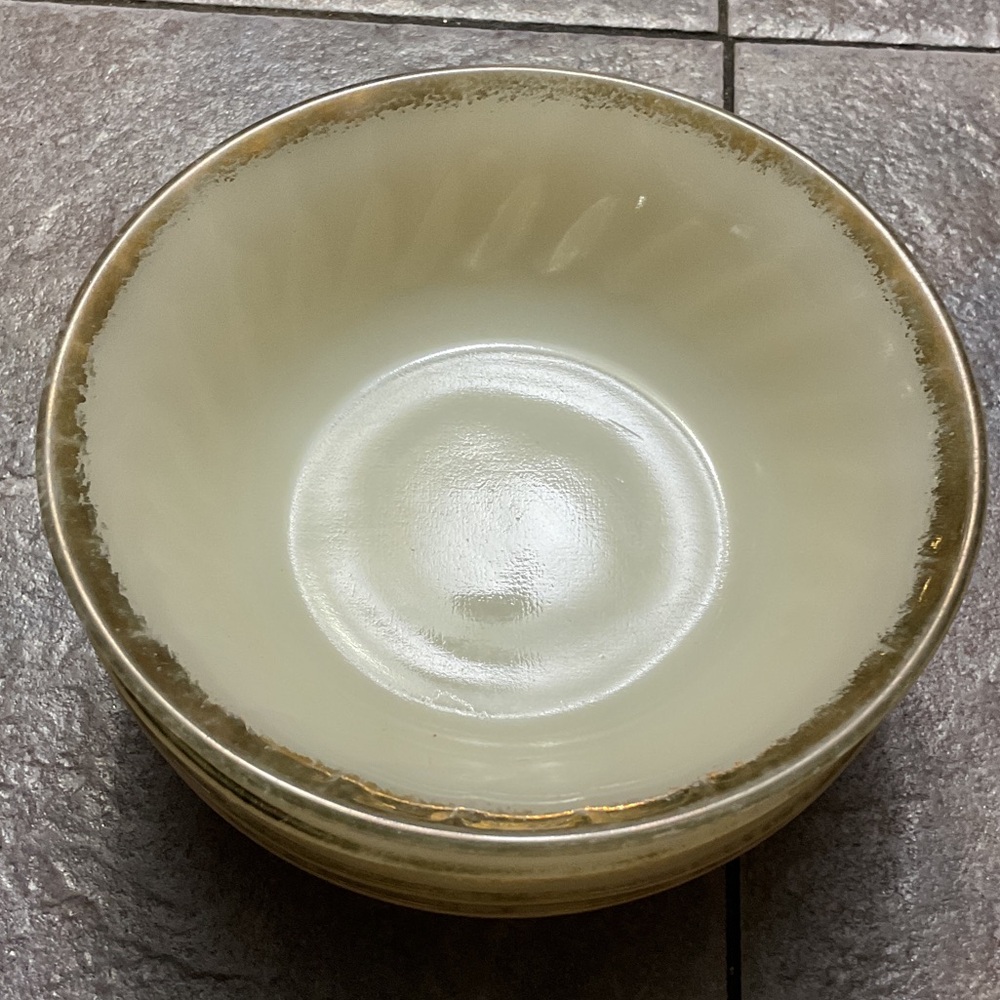 Fire King Cream and Gold Bowl